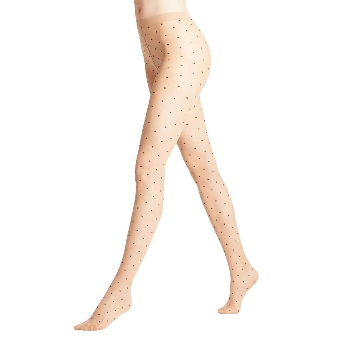 Falke Dot Bicolor 15 Denier Tights - Powder Beige