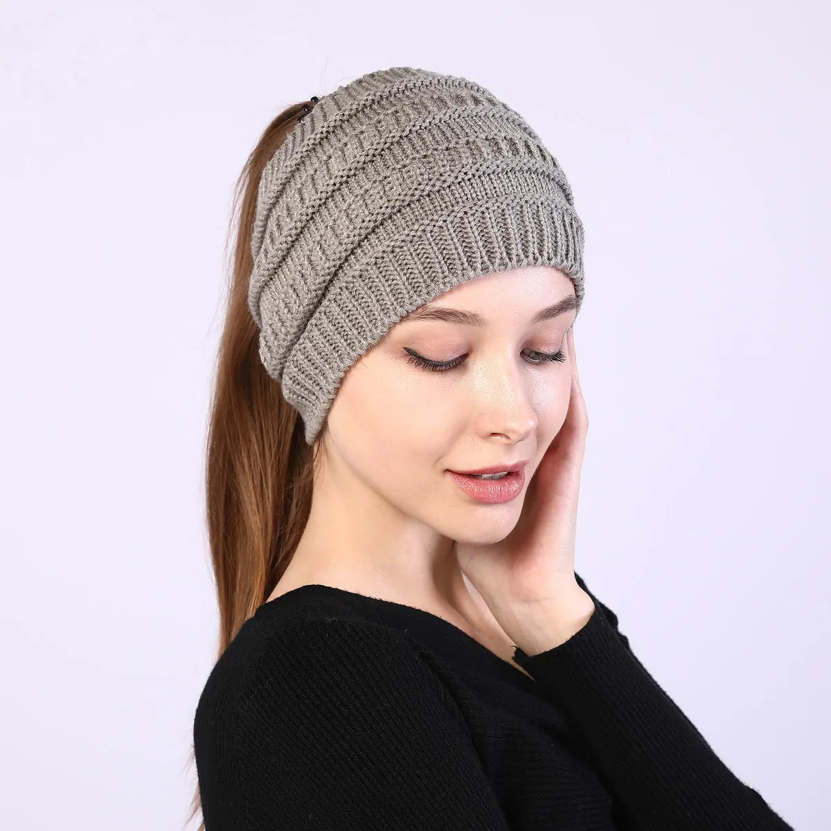 Fancydresswale Knitted Wool Headband for Women Cozy Soft & Stylish Winter Accessory Head Cover Light Grey