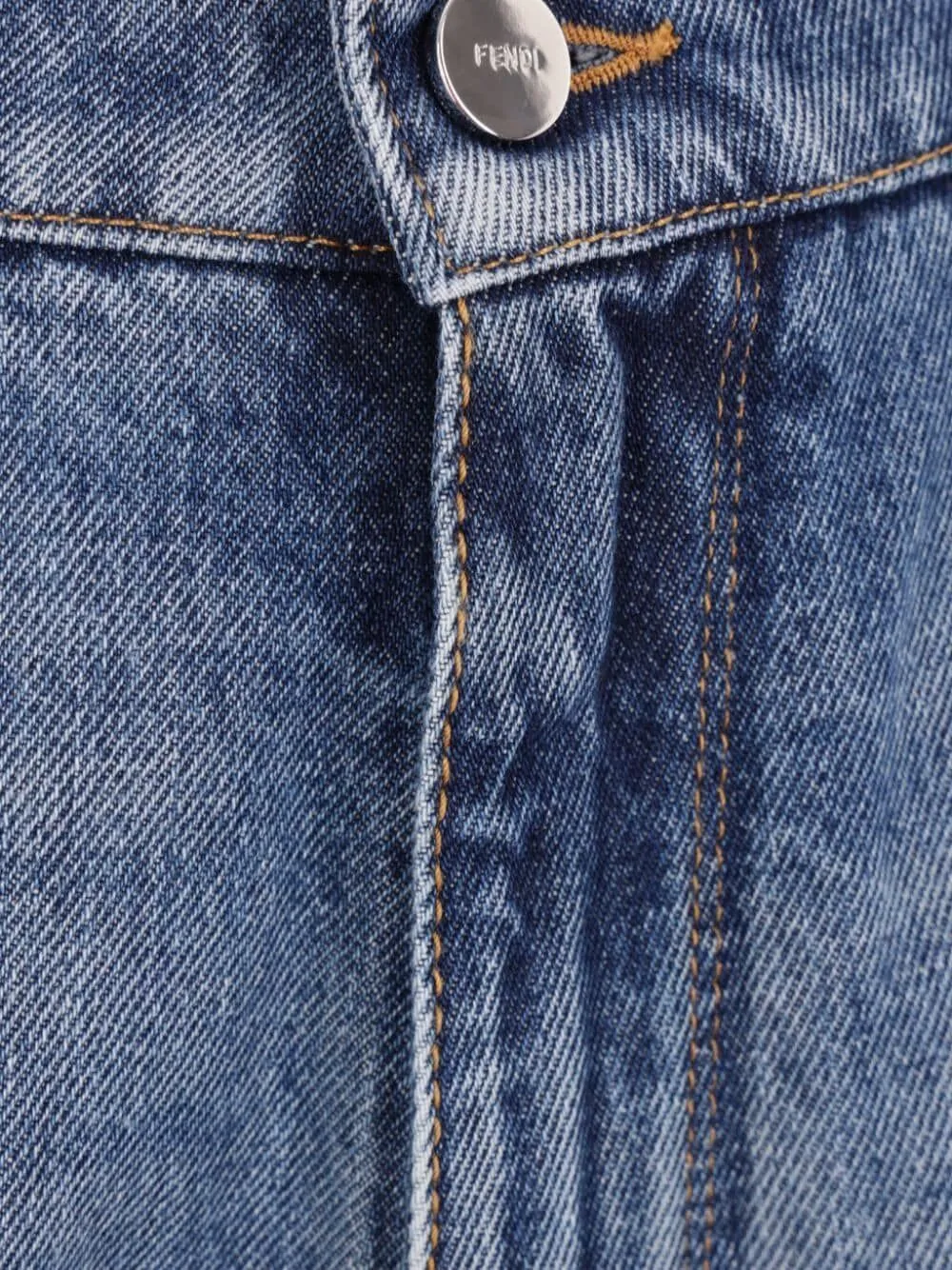 FENDI Plaque Straight Leg Long Jeans - FW24