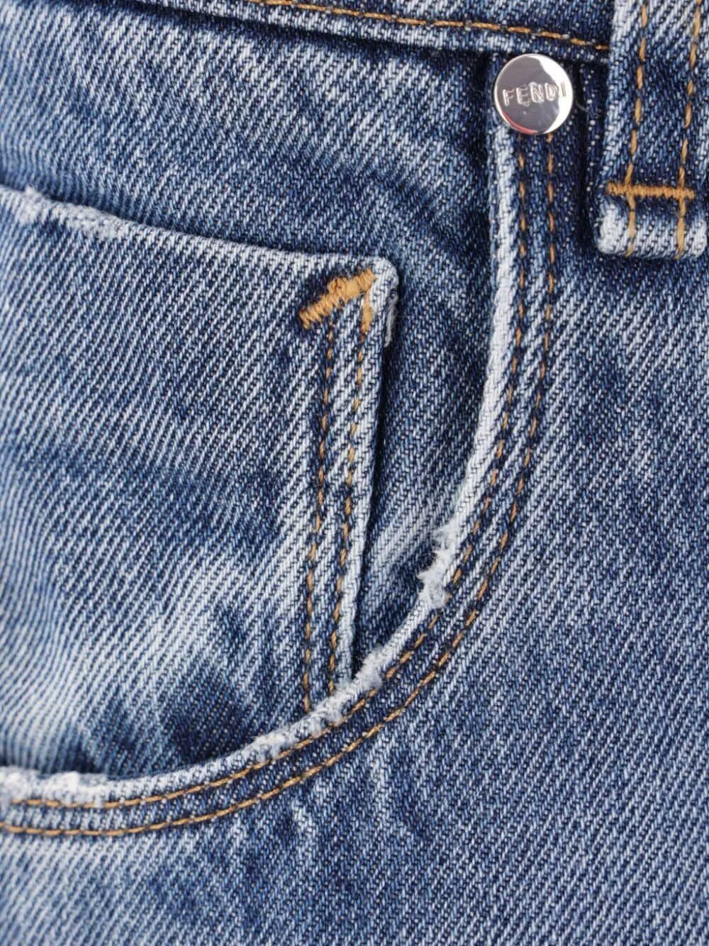 FENDI Plaque Straight Leg Long Jeans - FW24