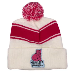 Focus Cat Winter Hat - Pink Stripe