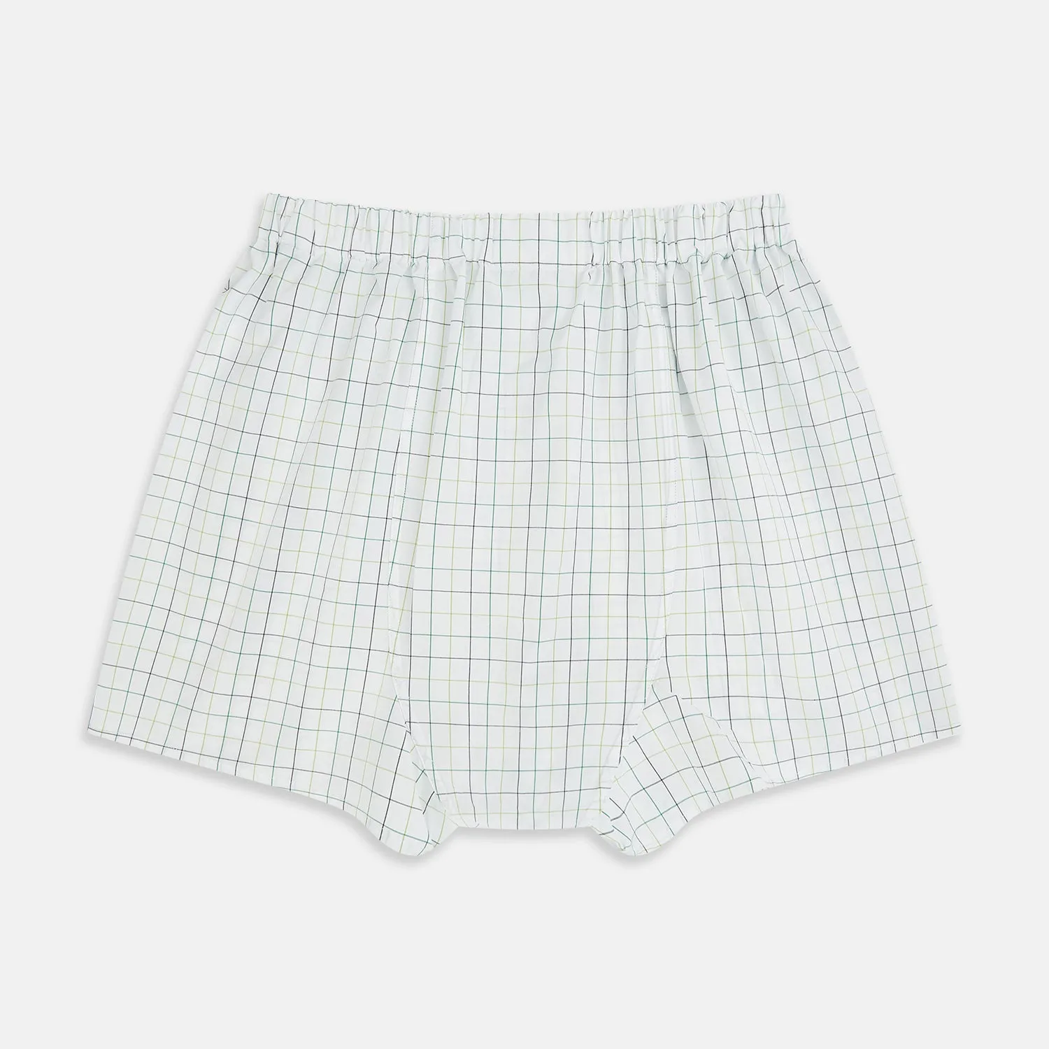 Forest Green Grid Check Godfrey Boxer Shorts