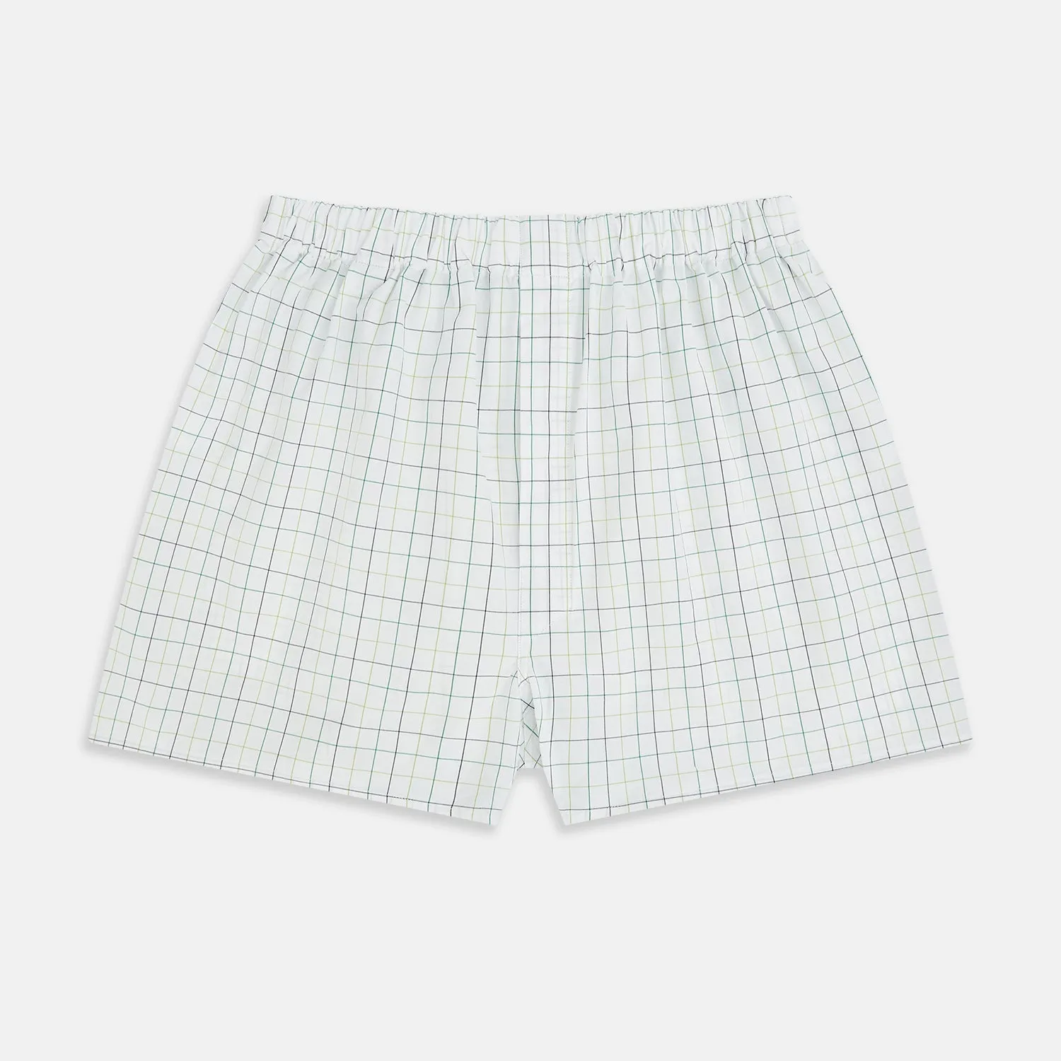 Forest Green Grid Check Godfrey Boxer Shorts