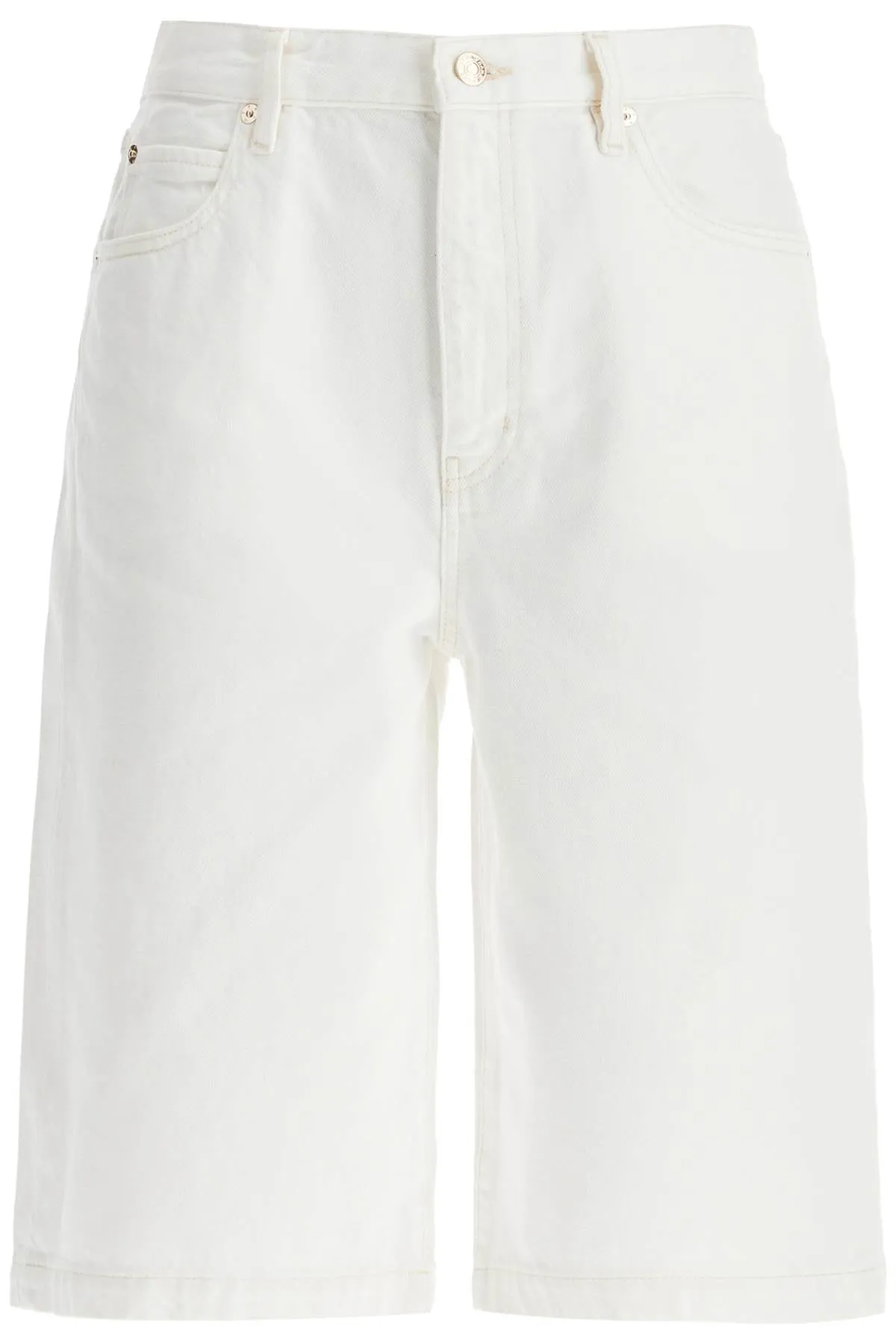 Frame Flared Denim Bermuda Shorts.