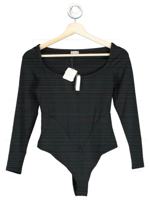 Free People Black Make A Move Bodysuit UK S