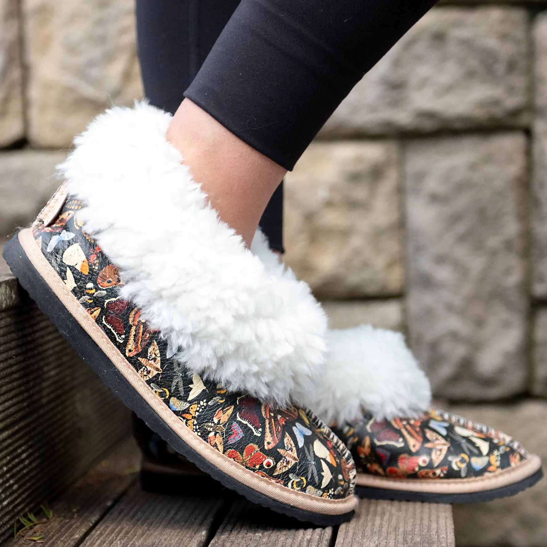 Genuine Leather Sheepskin Slippers - Bugs