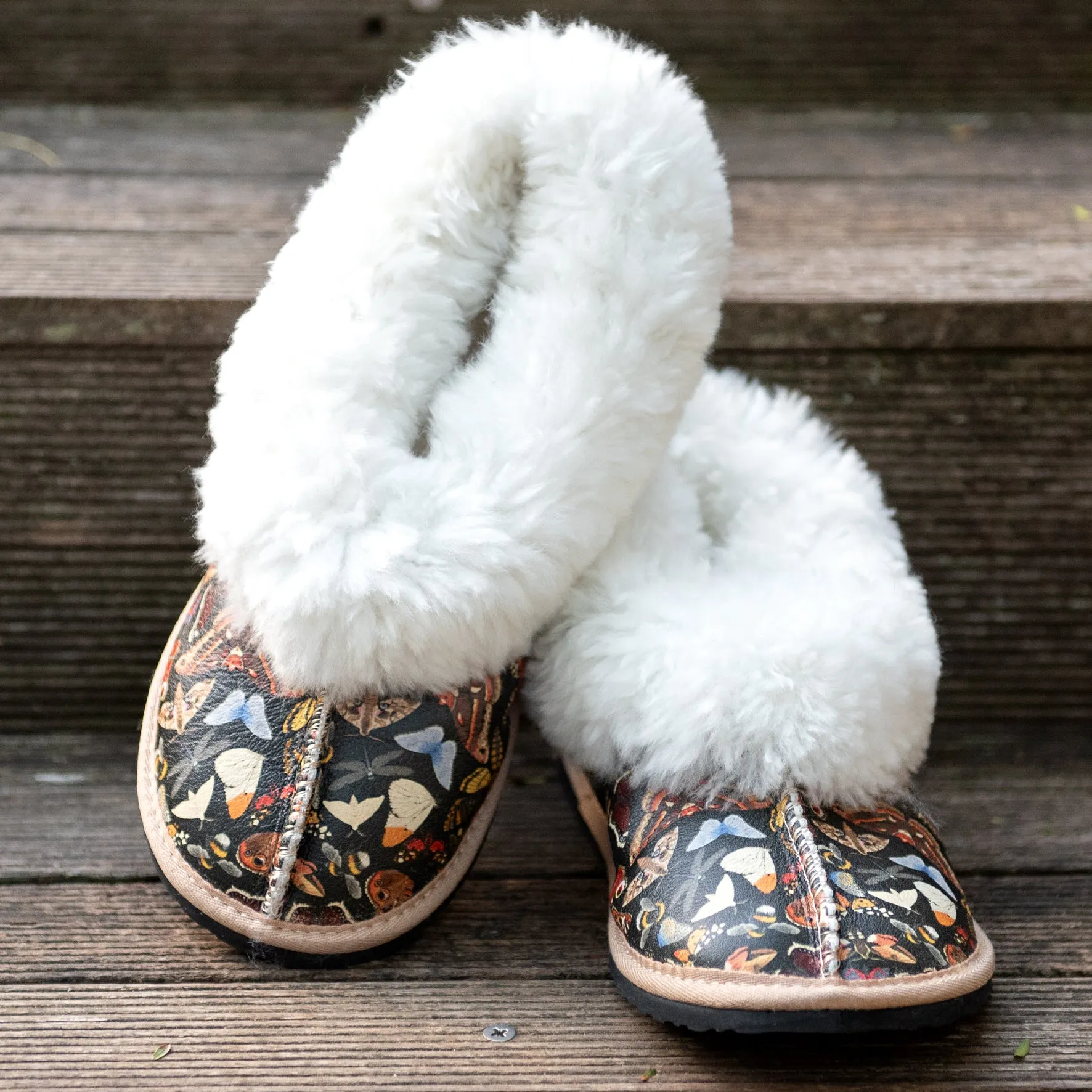 Genuine Leather Sheepskin Slippers - Bugs