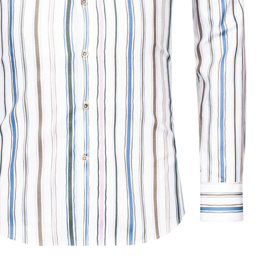 Giordano Watercolour Stripe White Cotton Shirt 417832 Multi Stripe