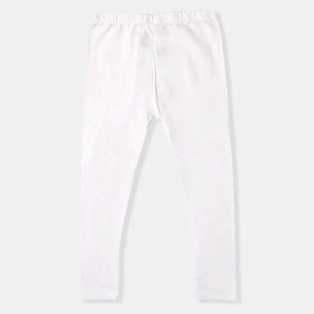 Girls Plain Basic Tights - White
