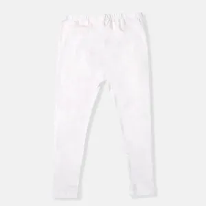 Girls Plain Basic Tights - White
