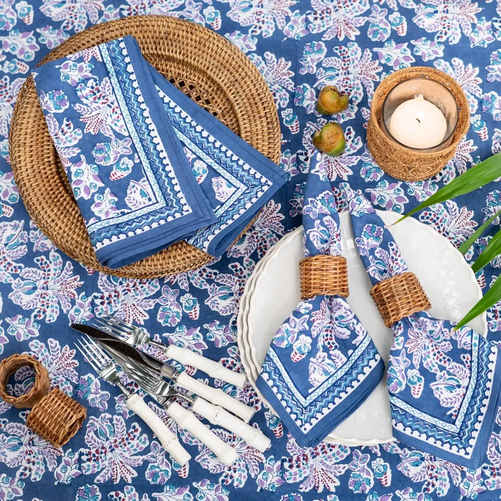 Grecian Palm Blue & Orchid Napkin | Set of 4