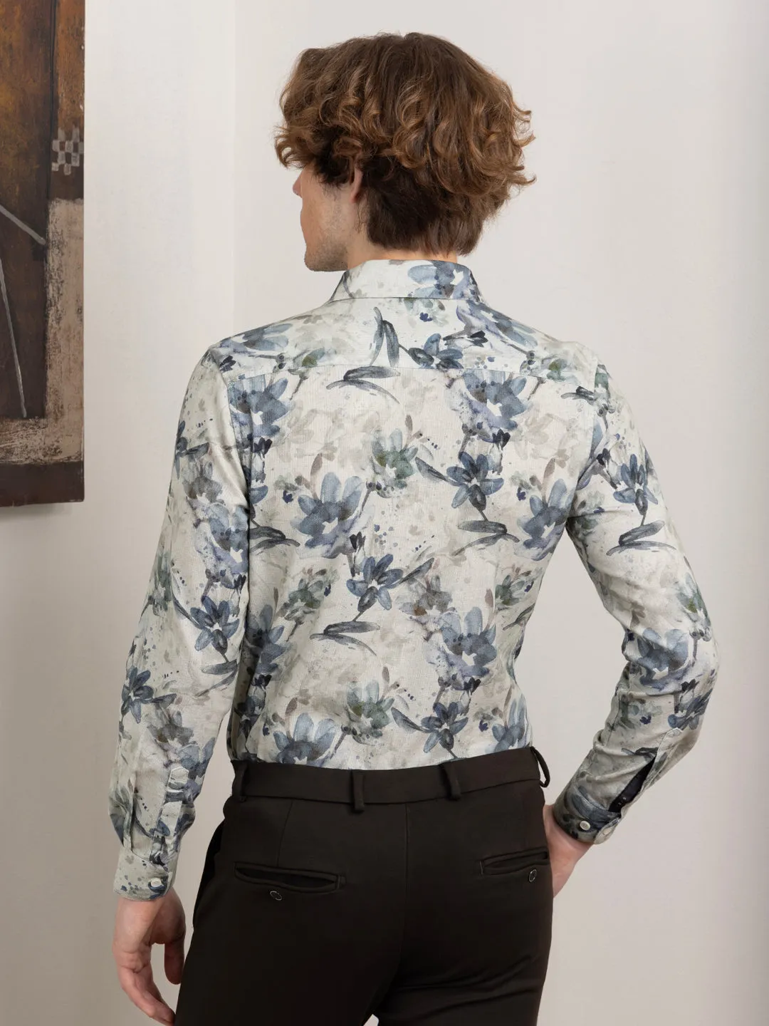 Green Floral Print Shirt