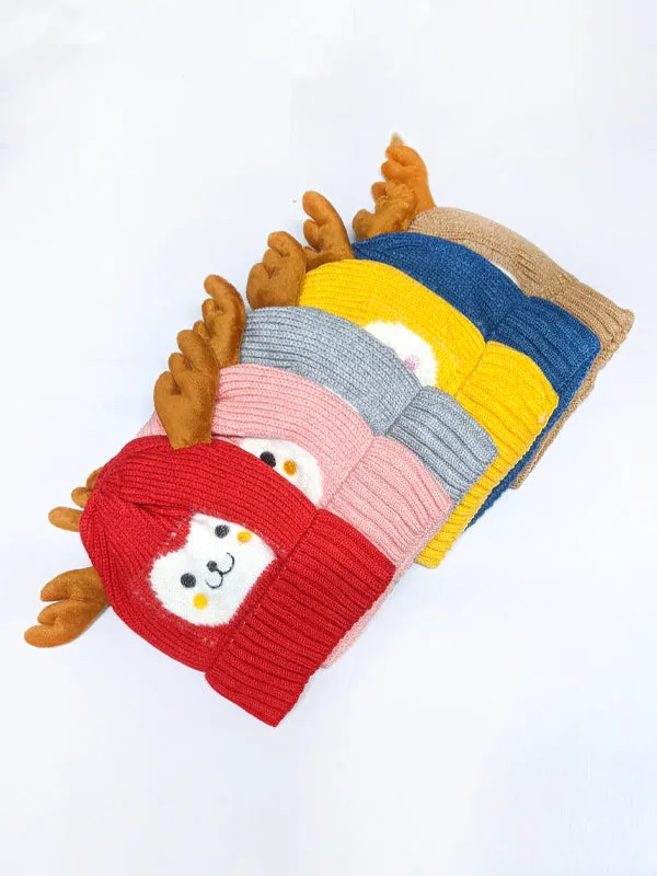 Grey Beanie Winter Caps For Kids/Unisex Winter Hat/Warm Knitted Beanie for Kids KWC10