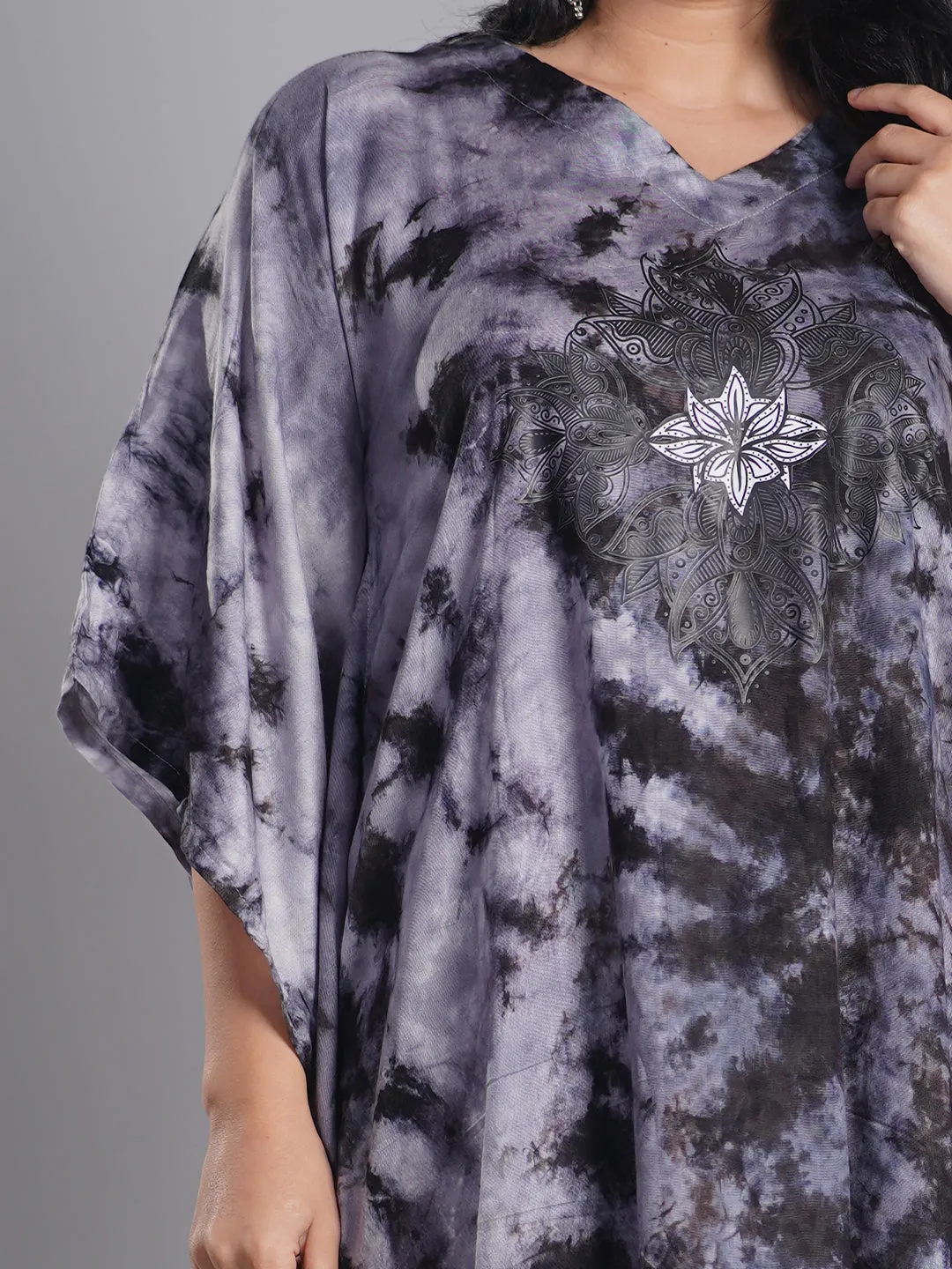 Grey Rayon TieDyeKurta - Ash