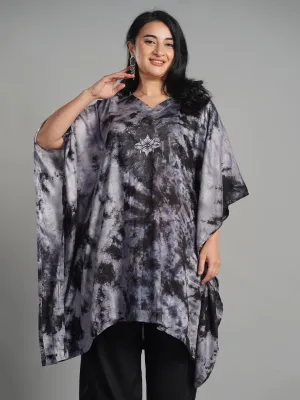 Grey Rayon TieDyeKurta - Ash