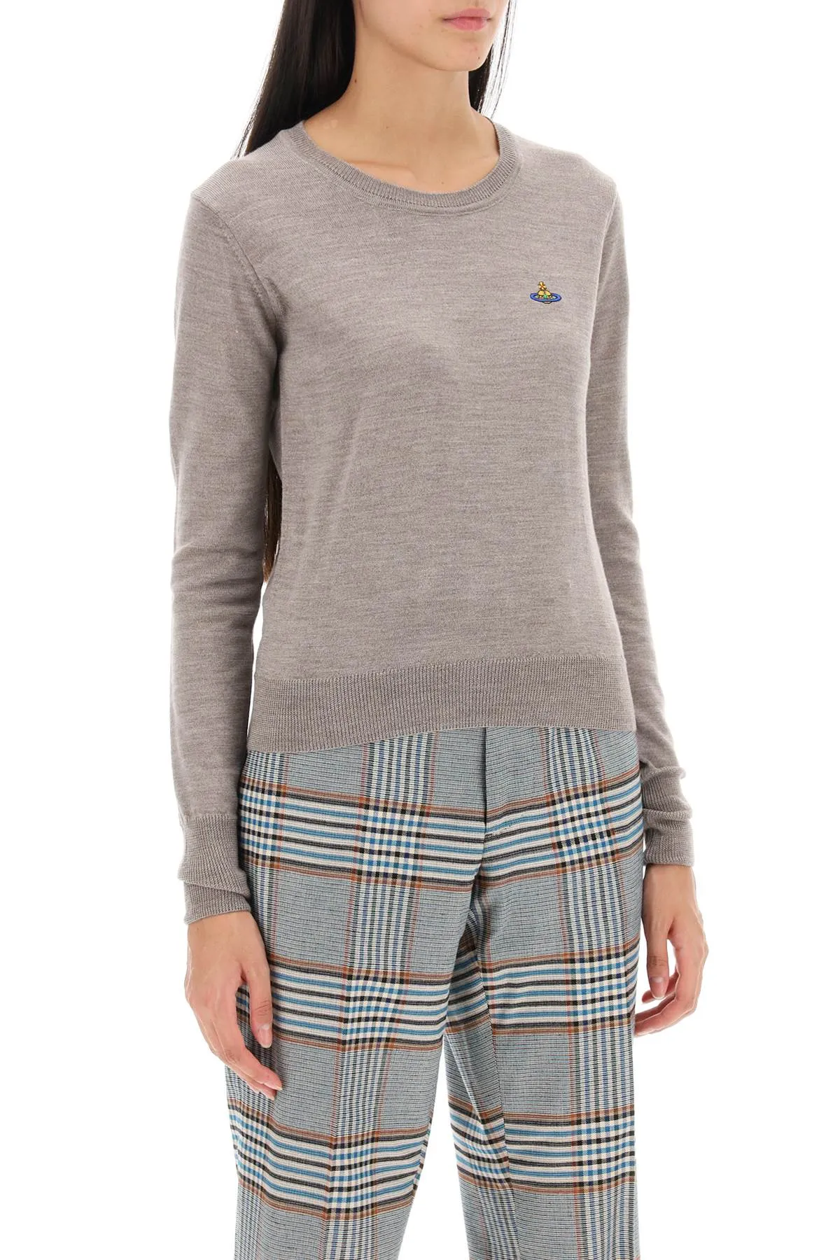 Grey Vivienne Westwood Bea Cardigan With Logo Embroidery