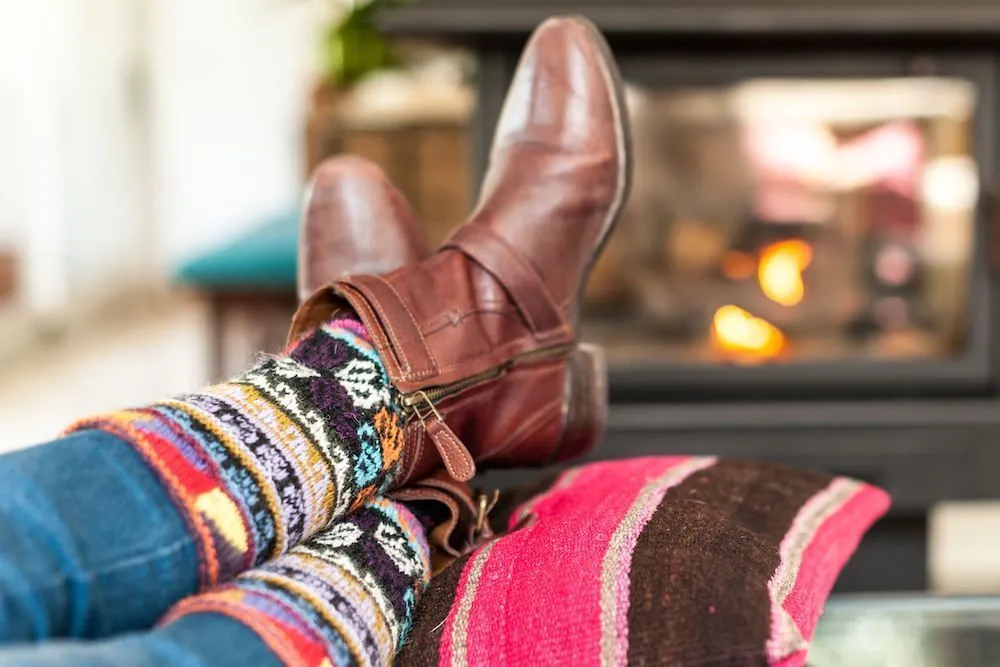 Handmade Alpaca & Wool Long Socks Multi Coloured