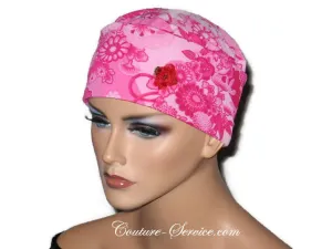 Handmade Pink Chemo Turban, Floral