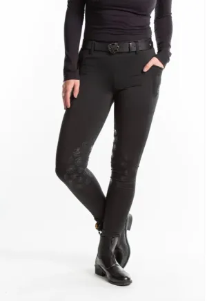 Hannah Childs Danielle Knee Grip Riding Tight Black Size XL New w/Tags