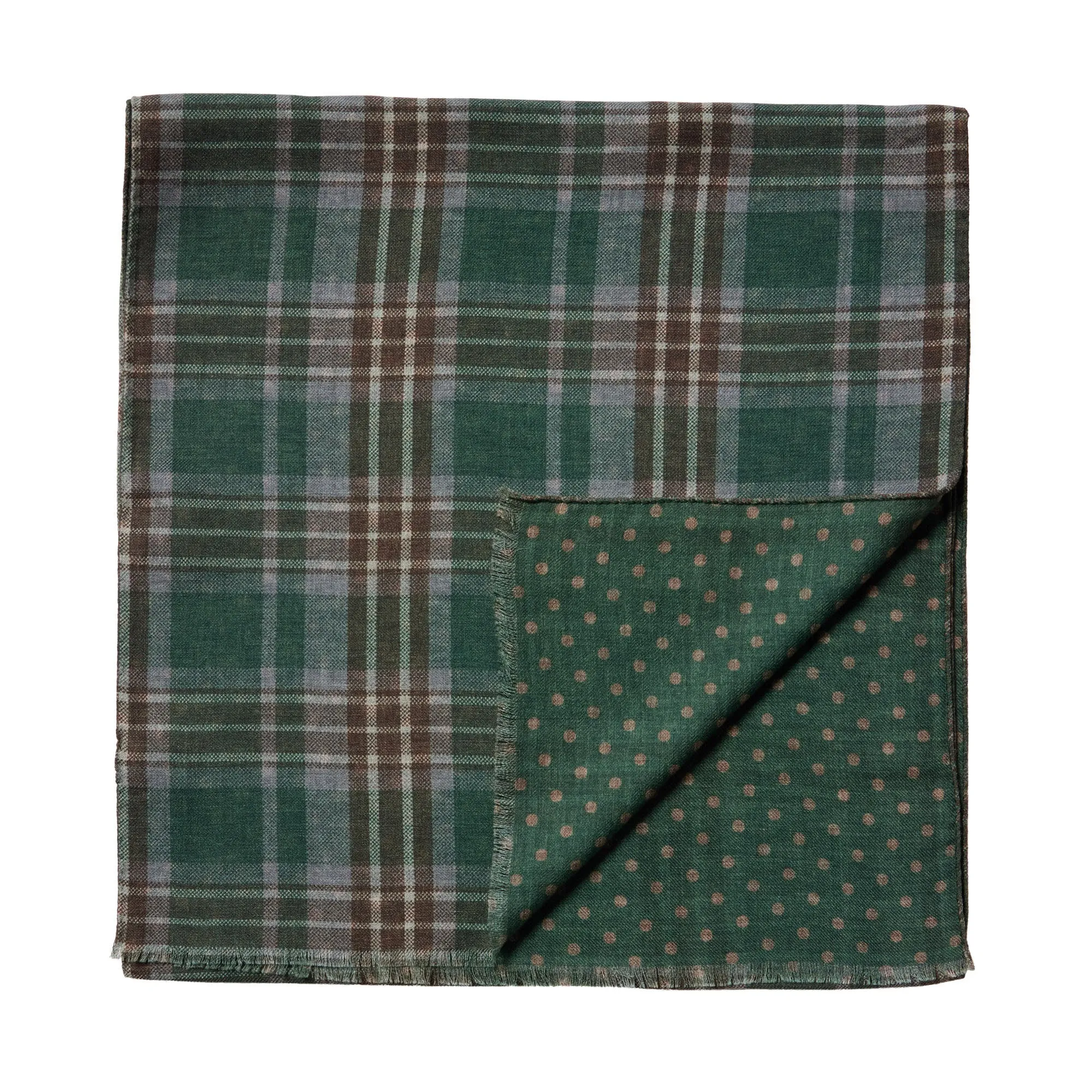 HENRY SARTORIAL X CANTINI Wool Scarf DARK GREEN