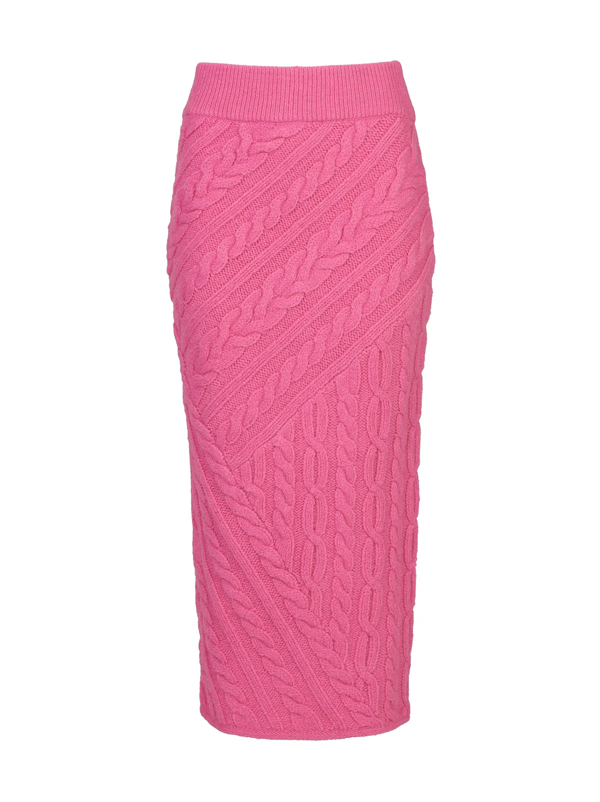 Imelda Pink Cable Knit Midi Skirt