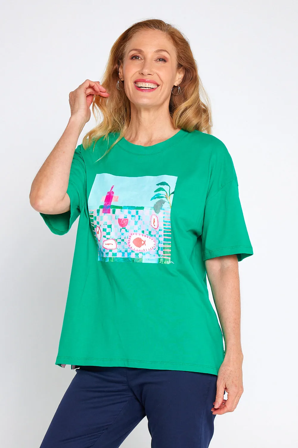 Island In The Sun Cotton Tee - Goodness Green