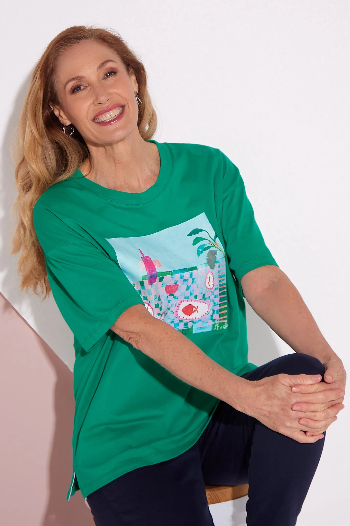 Island In The Sun Cotton Tee - Goodness Green