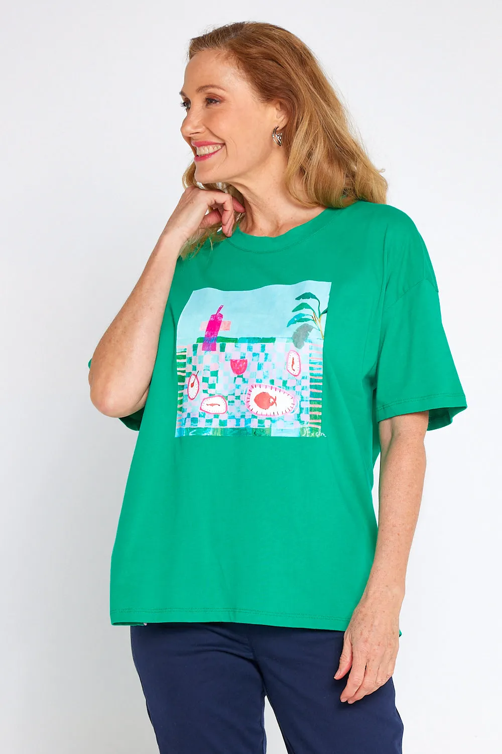 Island In The Sun Cotton Tee - Goodness Green