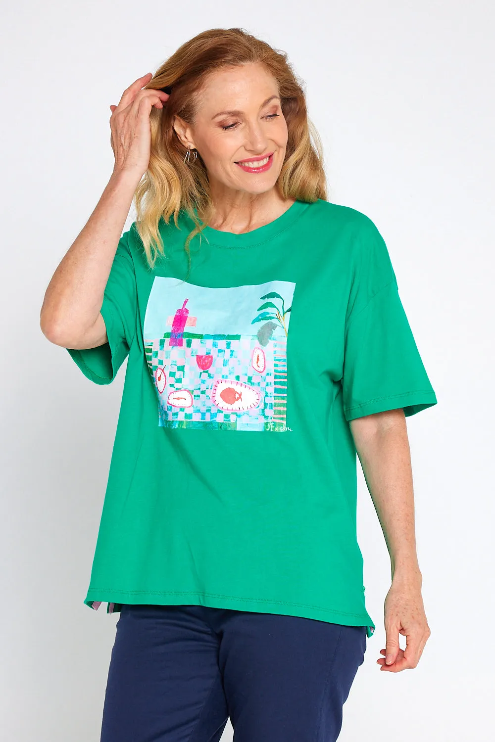 Island In The Sun Cotton Tee - Goodness Green