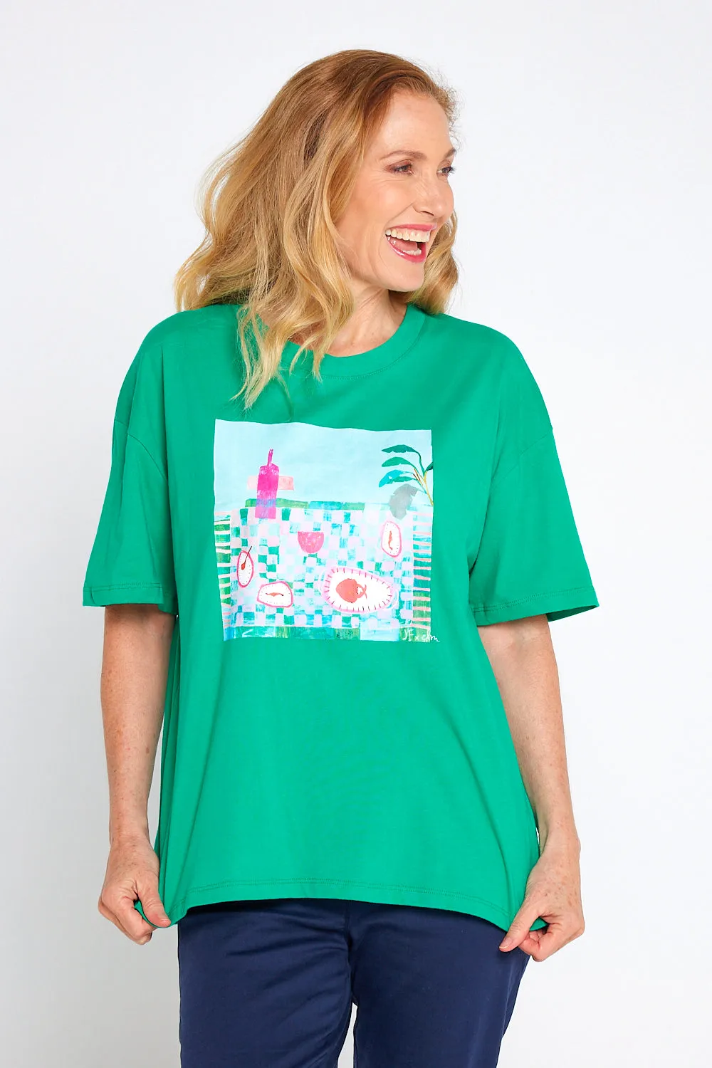 Island In The Sun Cotton Tee - Goodness Green