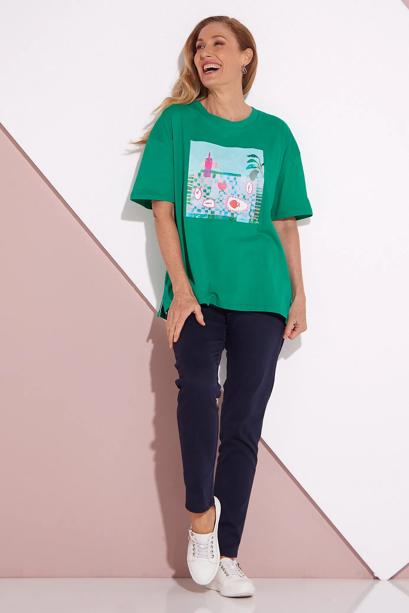 Island In The Sun Cotton Tee - Goodness Green