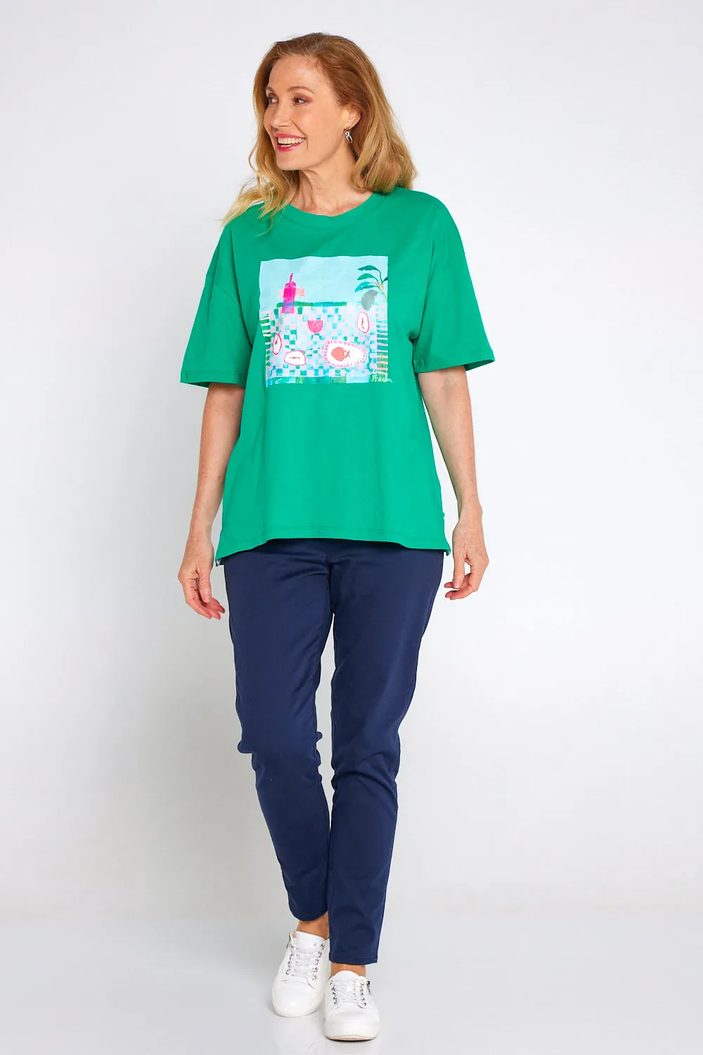 Island In The Sun Cotton Tee - Goodness Green