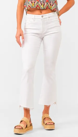 Jeanne High Rise Flare - White