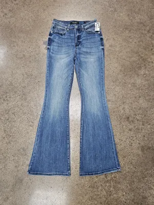 Jeans Flared By Judy Blue In Blue Denim, Size:6