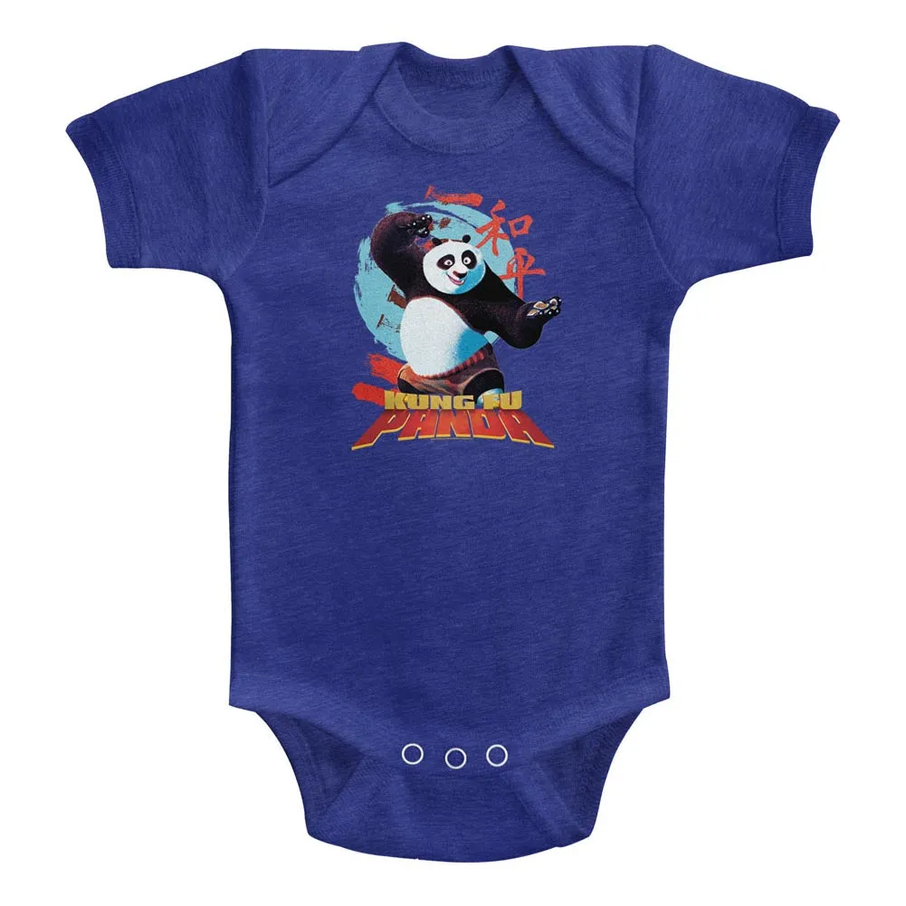 Kung Fu Panda Circle Symbols Baby Heather Bodysuit
