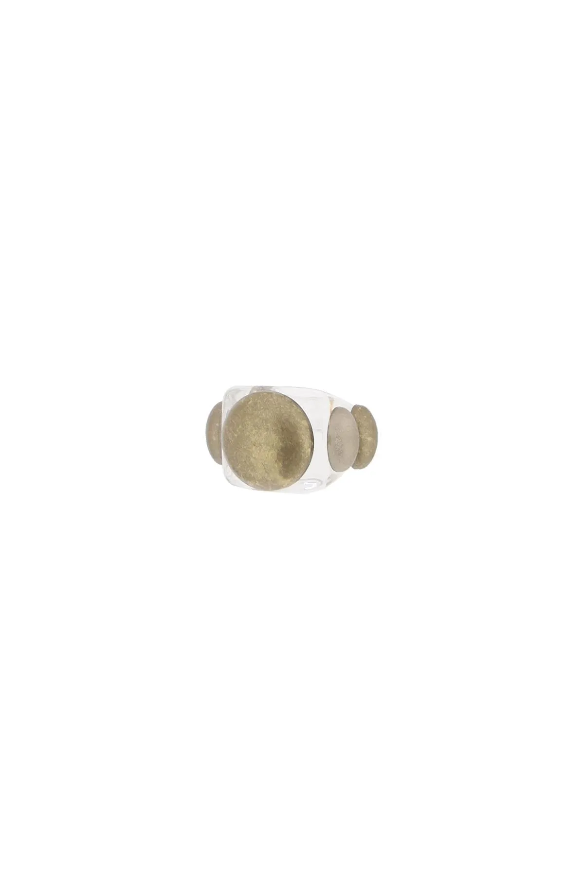 La manso crystal aged gold ring