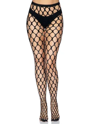 Leg Avenue Rhinestone Pothole Net Tights - One Size - Black