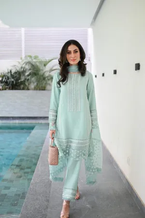 Leon - Emilia - Light Blue - Embroidered - 3 Piece