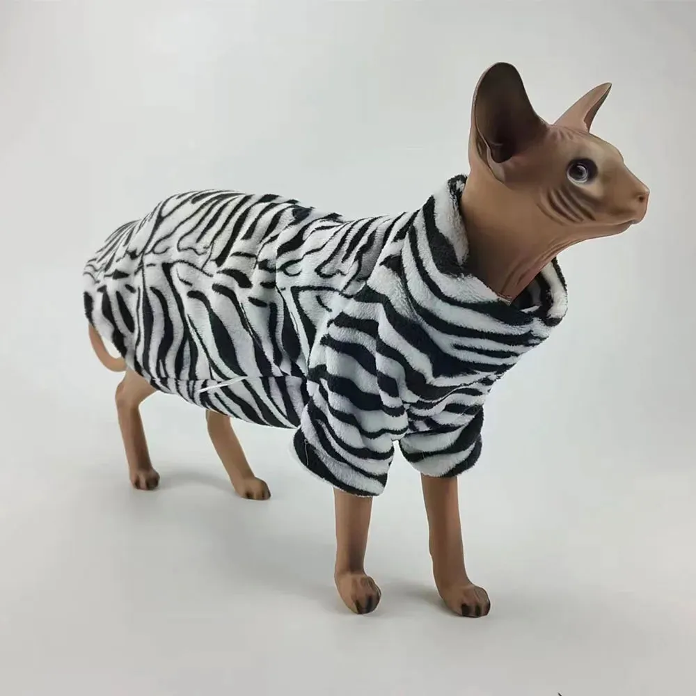 Leopard Print Winter Clothes for Sphynx Cats