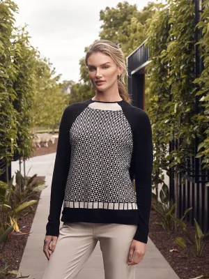Long Sleeve Patterned Mix Knit