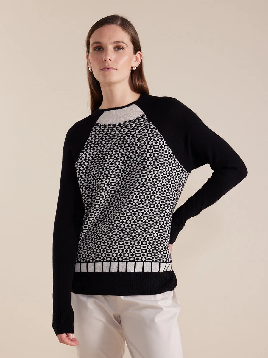 Long Sleeve Patterned Mix Knit