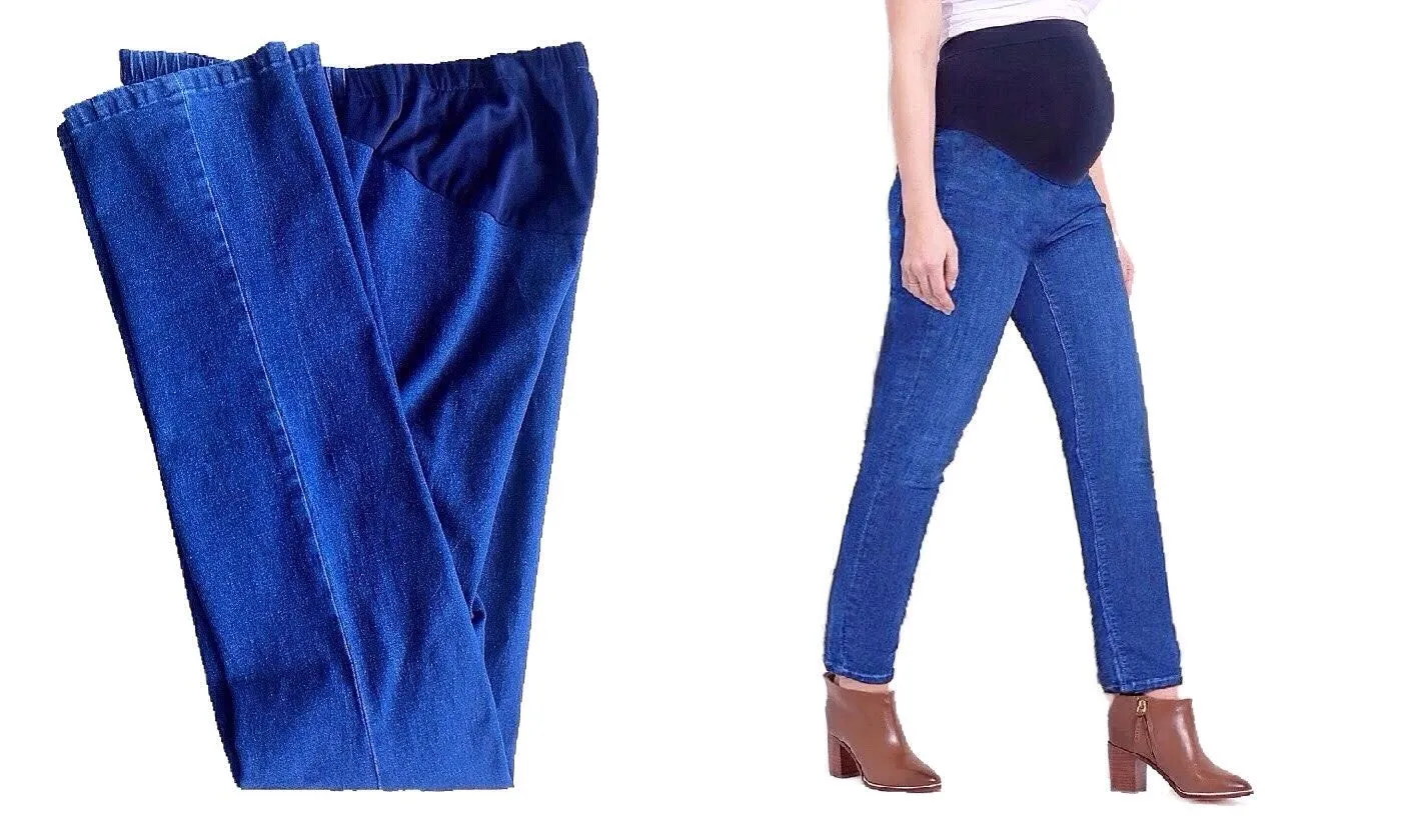 Maternity Cotton Crossover the Bump Panel Straight Jeans