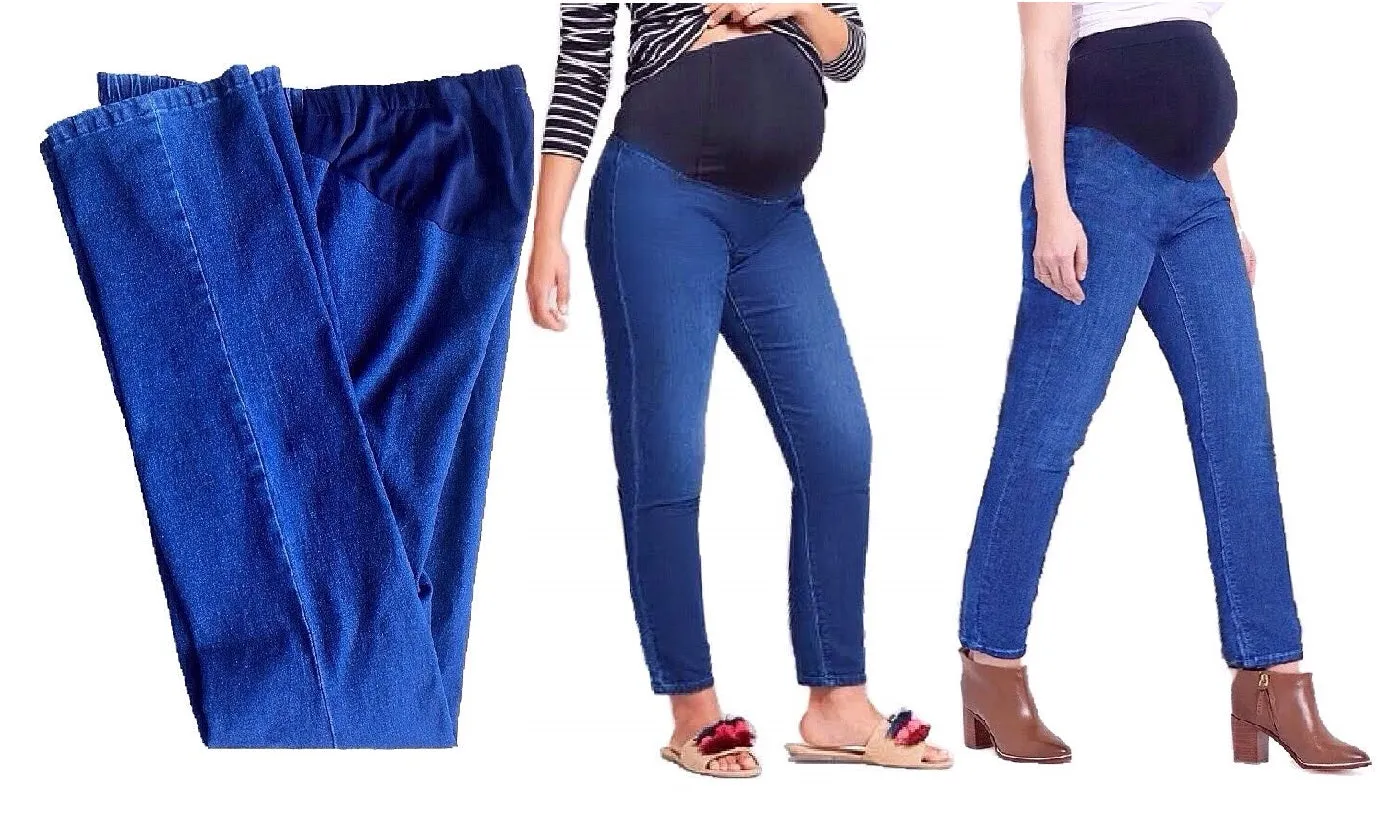 Maternity Cotton Crossover the Bump Panel Straight Jeans