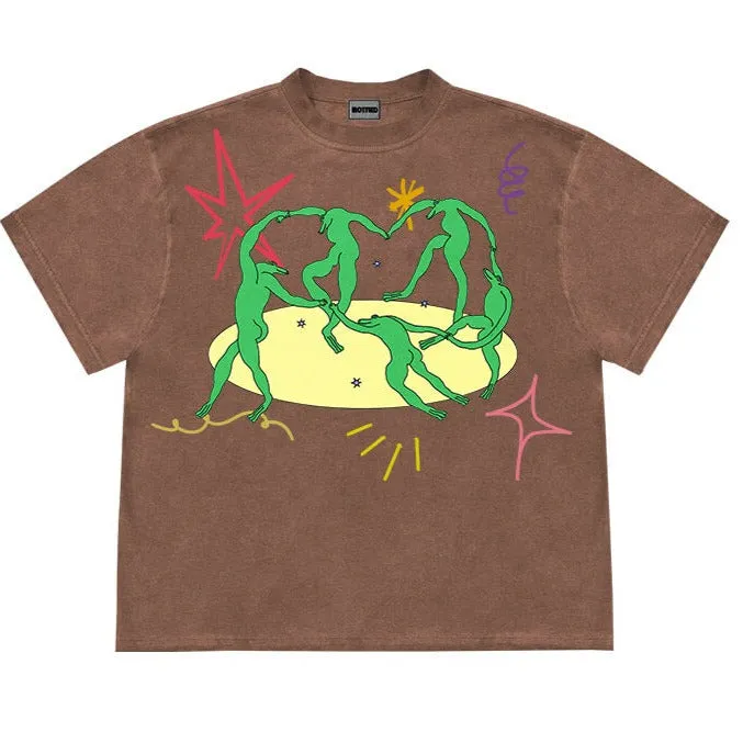 Matisse Crocodiles Dance Psychedelic Print T-Shirt