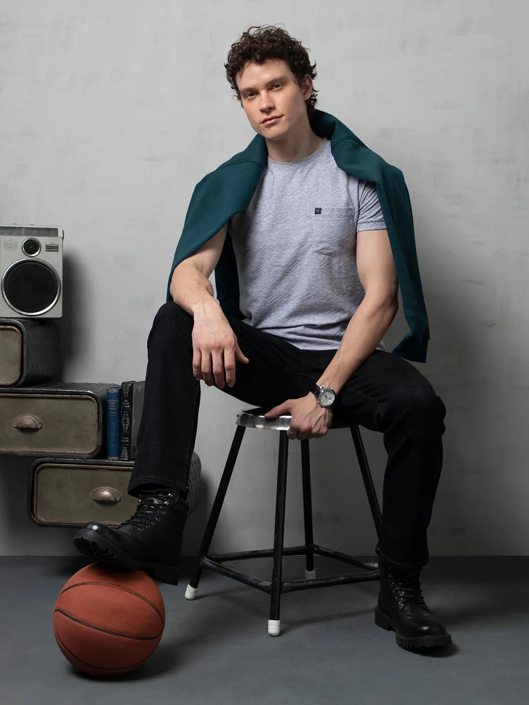 Melange round neck T-Shirt