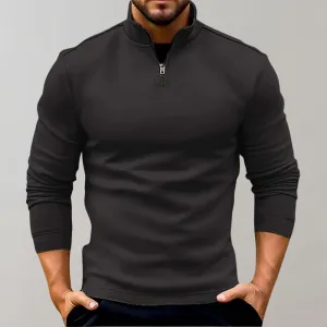 Men's Casual Stand-Up Collar Knitted Sweater in Solid Colour | Ideal for Autumn/Winter