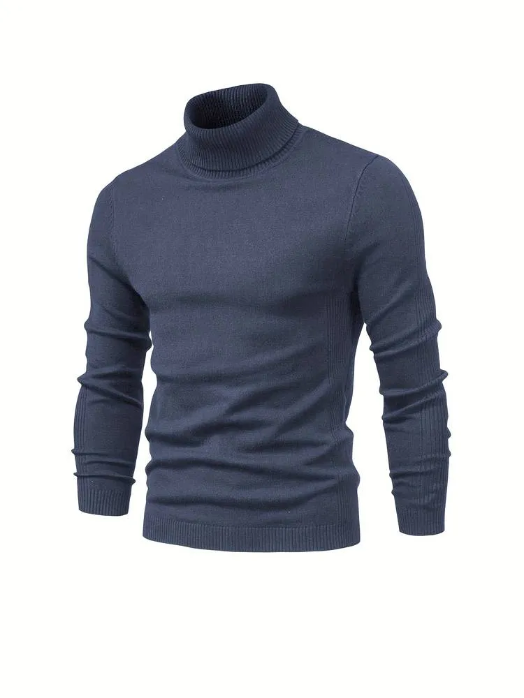 Men's Casual Turtleneck Slim Fit Jumper | Ideal for Autumn/Winter
