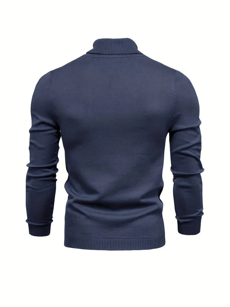 Men's Casual Turtleneck Slim Fit Jumper | Ideal for Autumn/Winter