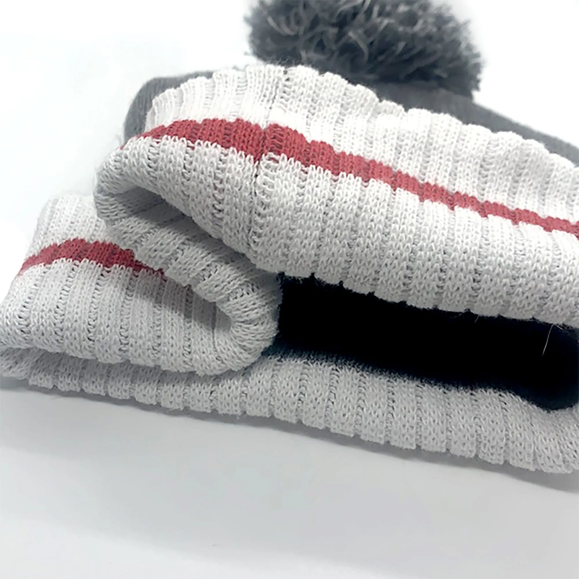 Men's Striped Toque With Pompom