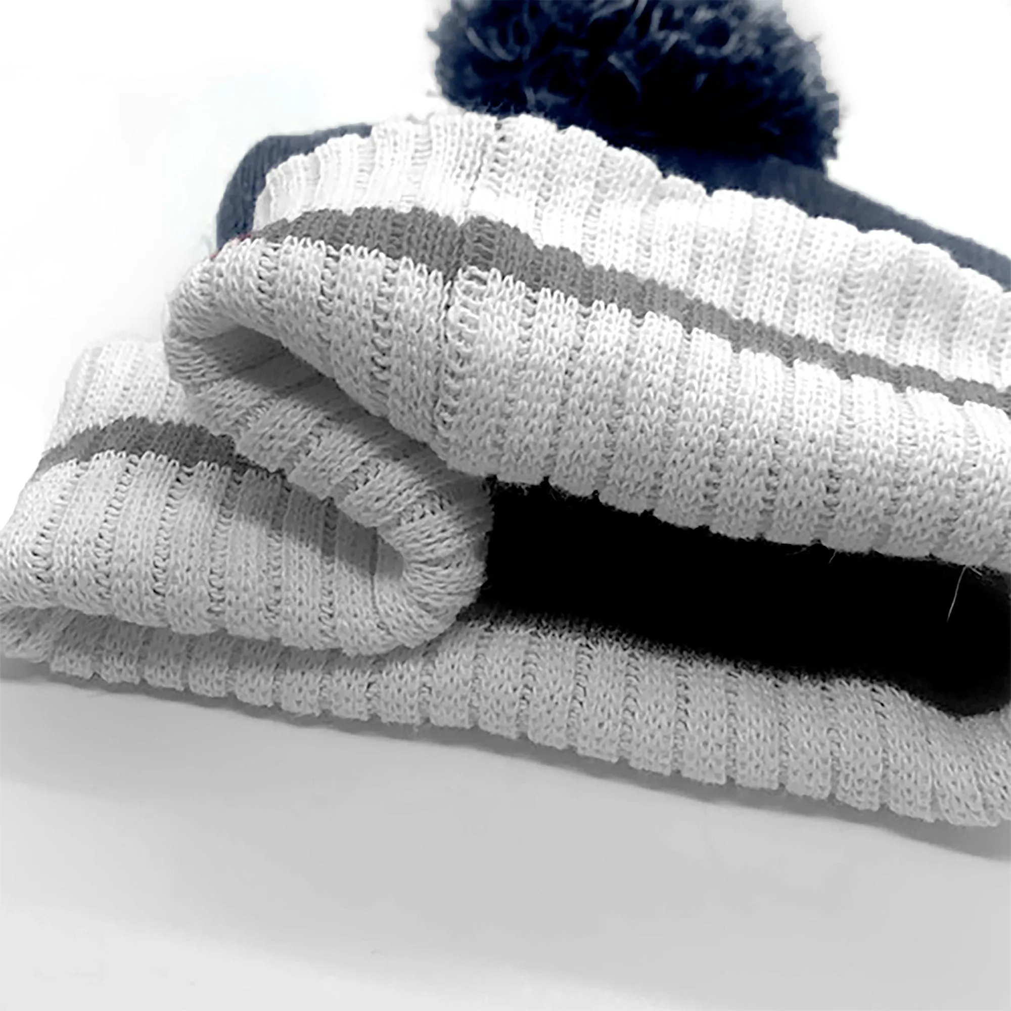 Men's Striped Toque With Pompom